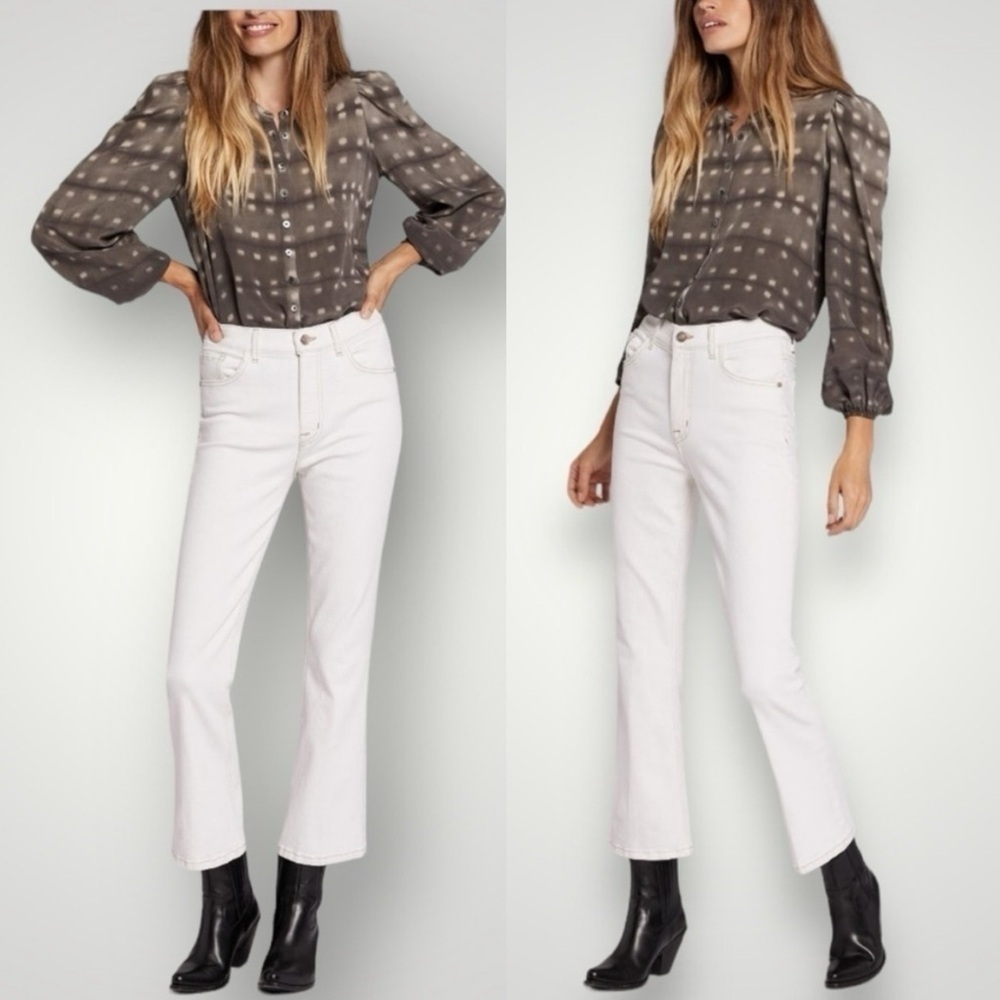 🌻NEW w/tag Current/Elliott "The Boulevard”Bootcut Crop Off-White Jeans Size 24